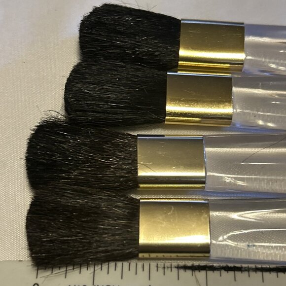 Powder Foundation Blush Brush with Clear Handle Lot Of 4 Fit Some Compacts New - Picture 3 of 6